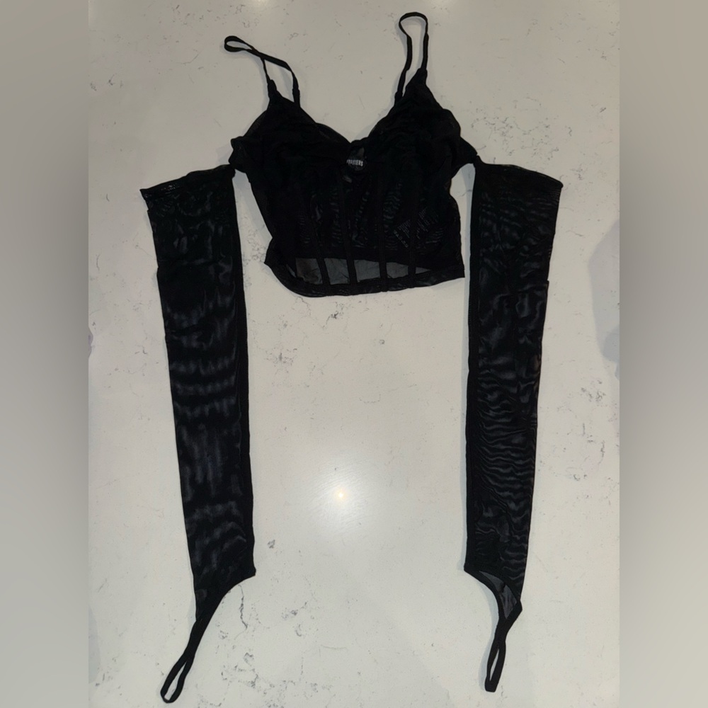 Urban Outfitters Black Mesh Top